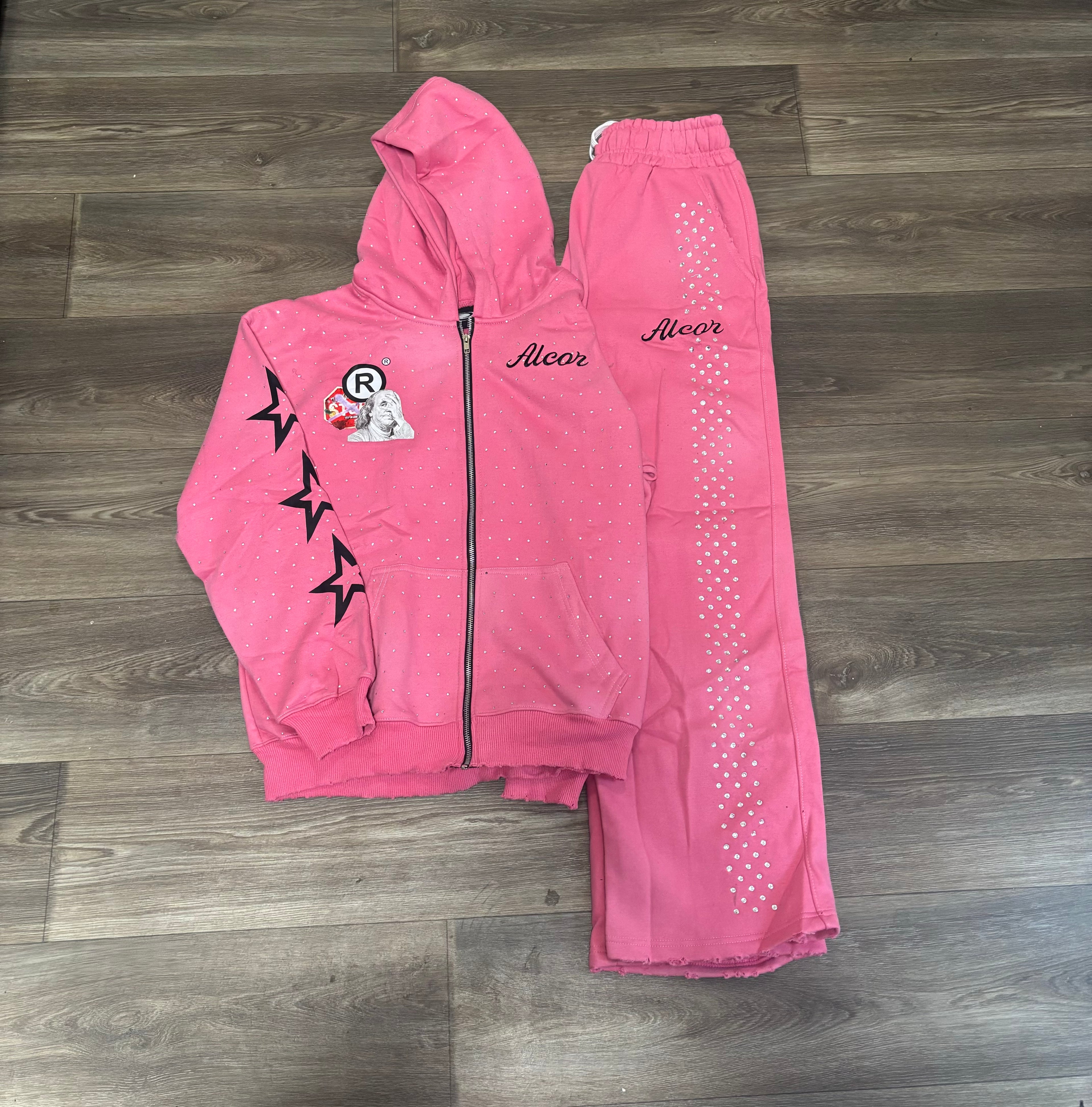 PINK RHINESTONE SET